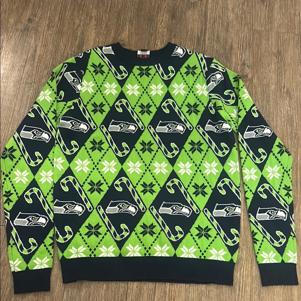 Seattle Seahawks Green and Blue Sweater